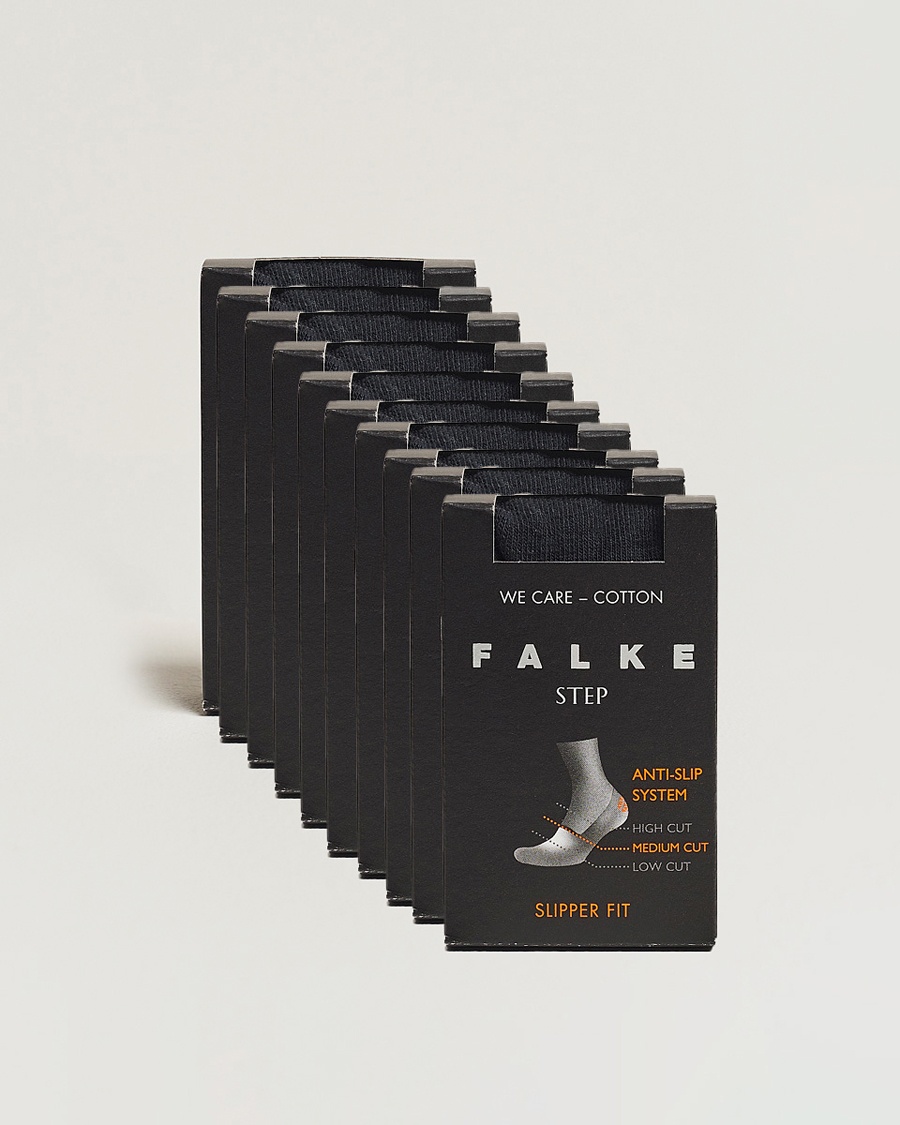 Men | Ankle Socks | Falke | 10-pack Step In Box Loafer Socks Black
