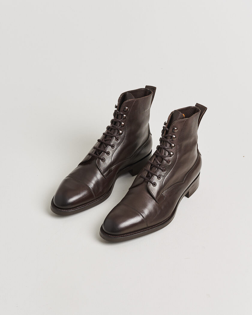 Pre-owned Edward Green Galway Grained Boot Dark Brown Utah Calf UK10,5 - EU45 – Brown