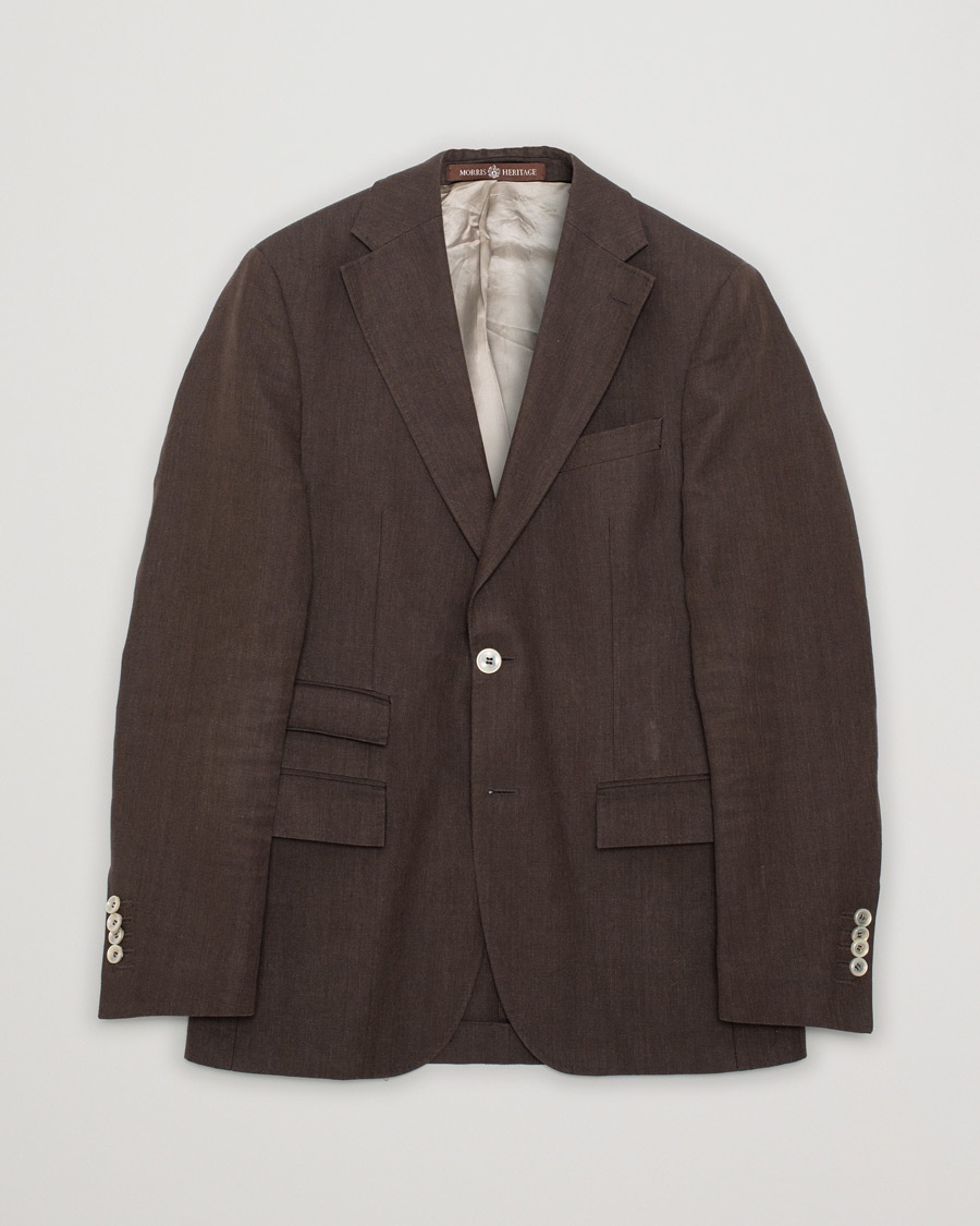 Pre-owned Morris Heritage Frank Oxford Linen/Cotton Blazer Brown – Brown