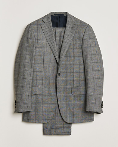 Pre-owned Caruso Checked Wool Suit Grey 48 – Grey