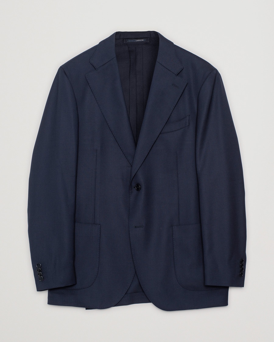 Pre-owned Lardini Patch Pocket Wool Blazer Navy – Blue
