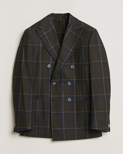 Boglioli K Jacket Check Wool & Silk Blazer Navy 54 at CareOfCarl.com