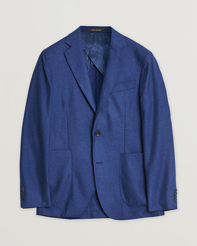 Boglioli K Jacket Check Wool & Silk Blazer Navy 54 at CareOfCarl.com