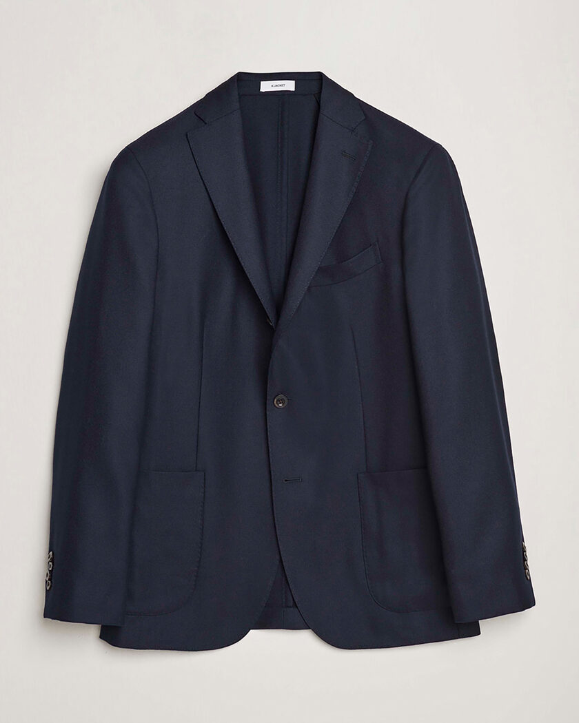 Pre-owned Boglioli K Jacket Wool Hopsack Blazer Navy 50 – Blue