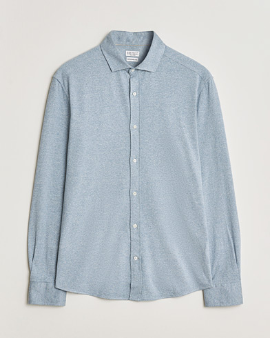 Pre-owned Brunello Cucinelli Lightweight Jersey Shirt Light Blue L – Blue