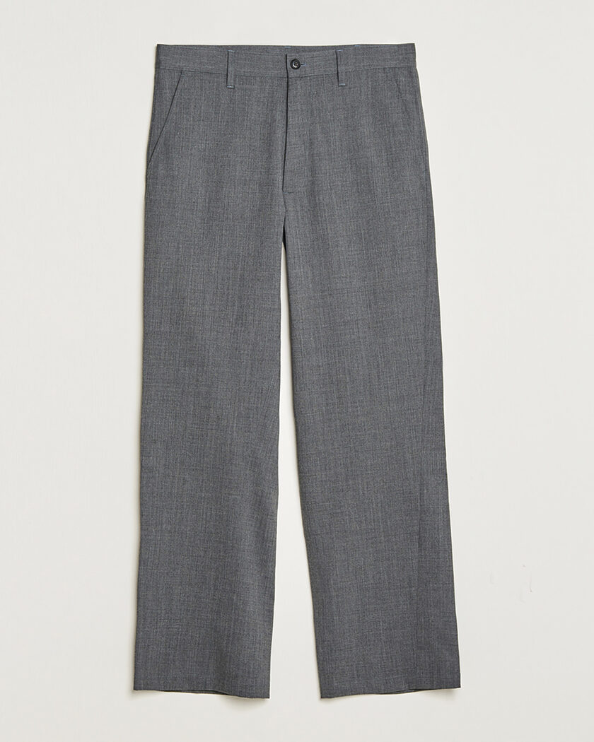 Pre-owned Sunflower Wide Twist Wool Trousers Grey Melange 48 – Grey