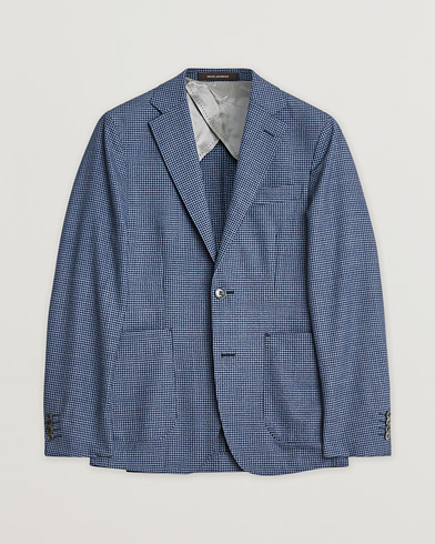 Pre-owned Oscar Jacobson Ferry Check Wool Blazer Multi – Blue