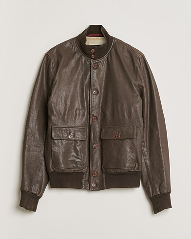 Pre-owned Stewart Calf Bomber Jacket Dark Brown L – Brown
