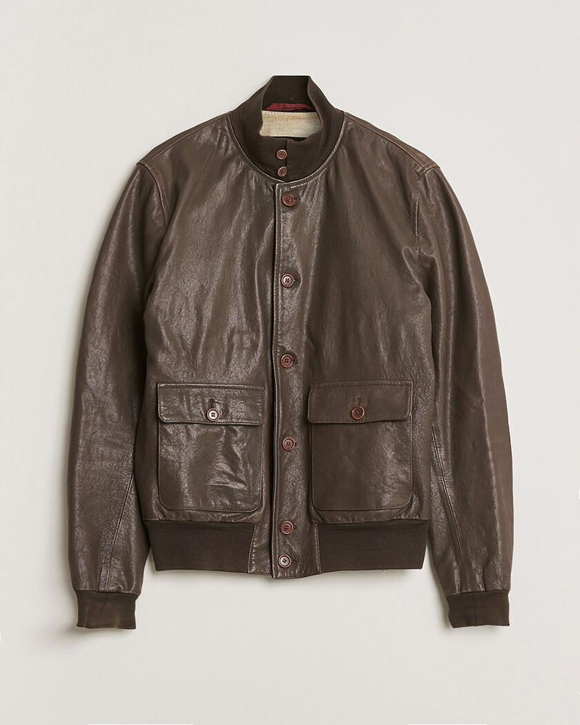 Pre-owned Stewart Calf Bomber Jacket Dark Brown L – Brown