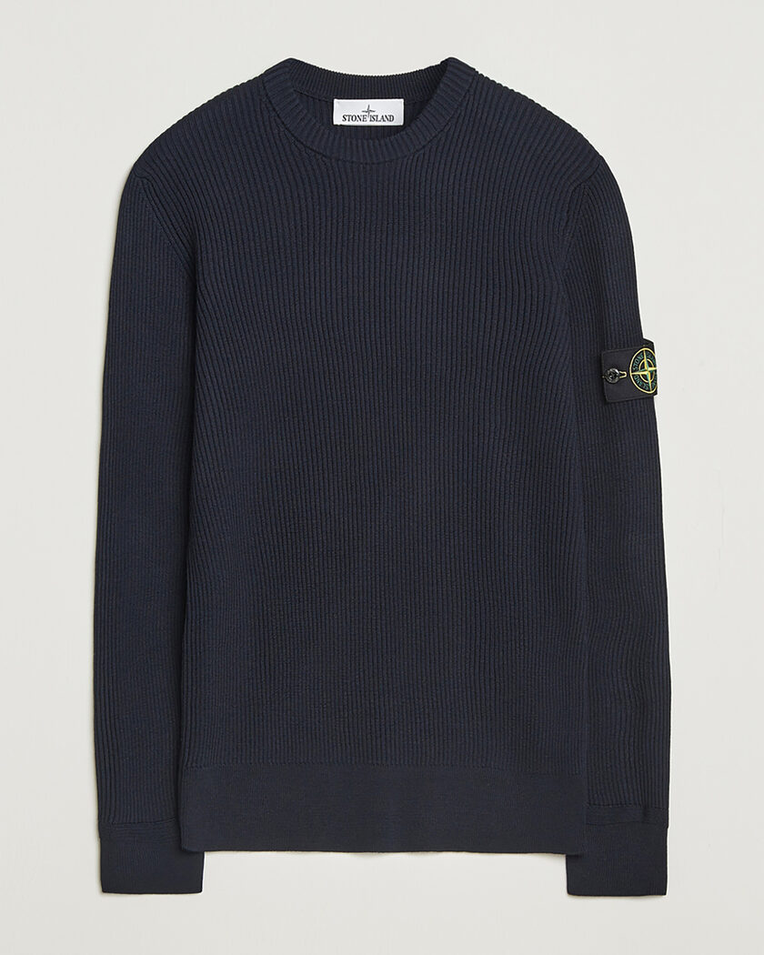 Pre-owned Stone Island Full Rib Crewneck Navy S – Blue