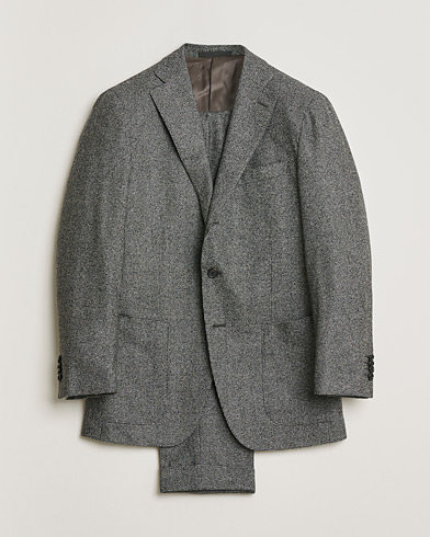 Pre-owned Caruso Houndstooth Wool Suit Grey 50 – Grey