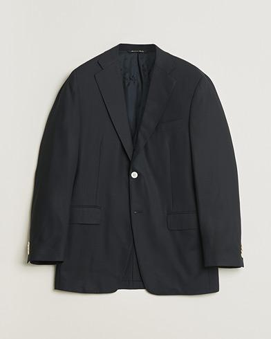 Boglioli K Jacket Check Wool & Silk Blazer Navy 54 at CareOfCarl.com