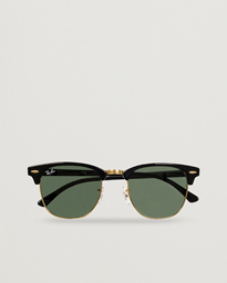  Clubmaster Sunglasses Ebony/Crystal Green