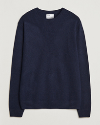 Classic Merino Wool Crew Neck Navy Blue