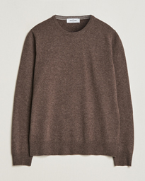 Gran Sasso Wool/Cashmere Crew Neck Dark Brown Melange