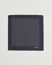  Silk Dot Pocket Square Navy/White