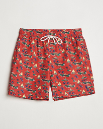  Traveler Recycled Swimshorts Island Scenic Red