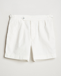  Rustic Twill Pleated Shorts Deckwash White