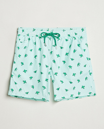  Printed Nylon Swim Shorts Green Turtle Stripes