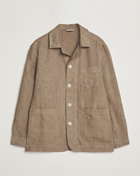  Carper Linen Shirt Jacket Dark Brown