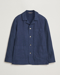  Carper Linen Shirt Jacket Dark Blue
