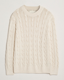  Cable Crew Neck Sweater Cream