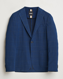  Hanry Wool Checked Blazer Dark Blue