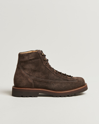  Lace Up Boots Dark Brown Suede