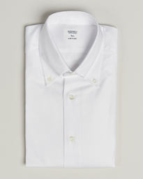  Soft Cotton Twill Button Down Shirt White
