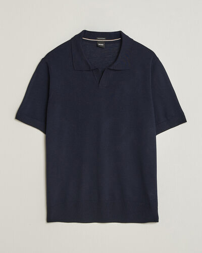 BOSS BLACK Lantoni Knitted Polo Dark Blue