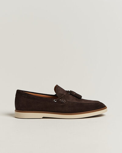 BOSS BLACK Hedley Suede Tassle Loafer Dark Brown