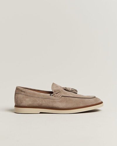 BOSS BLACK Hedley Suede Tassle Loafer Dark Beige