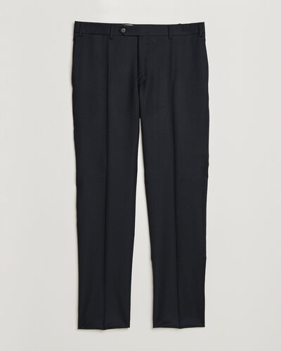 Canali Slim Fit Flannel Trousers Navy