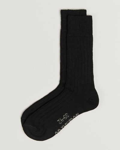 Alpacasocks & Co 2-Pack Ribbed Alpacka Wool Socks Black