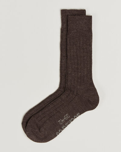 Alpacasocks & Co 2-Pack Ribbed Alpacka Wool Socks Cacao