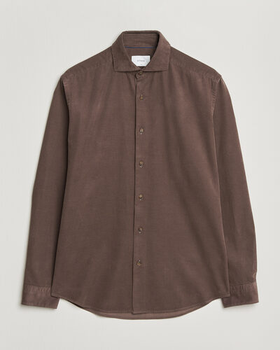 Eton Casual Fit Corduroy Shirt Dark Brown