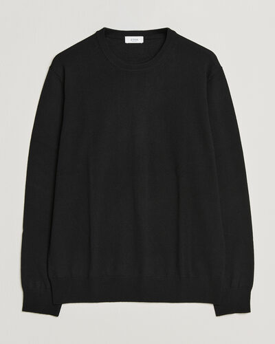 Eton Merino Wool Knitted Crew Neck Black