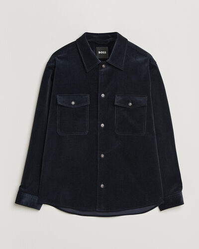 BOSS BLACK Carper Corduroy Overshirt Dark Blue