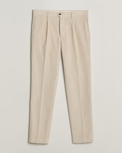 Incotex Regular Fit Washed Corduroy Slacks Off White