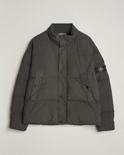 Stone Island Crinkle Reps Padded Down Jacket Lead Grey