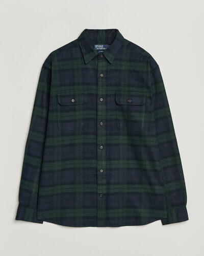 Polo Ralph Lauren Classic Fit Shaggy Flannel Shirt Navy Forest