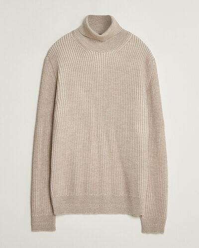 Zanone Fishermans Rib Rollneck Beige