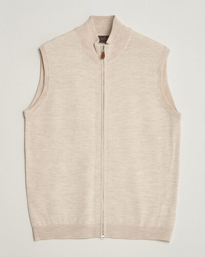 Morris Merino Zip Vest Off White