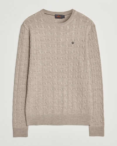 Morris Merino Cable O-Neck Khaki