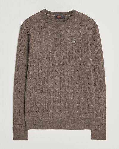 Morris Merino Cable O-Neck Brown