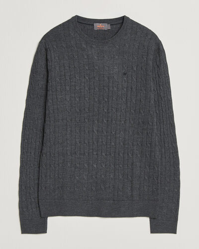 Morris Merino Cable O-Neck Grey