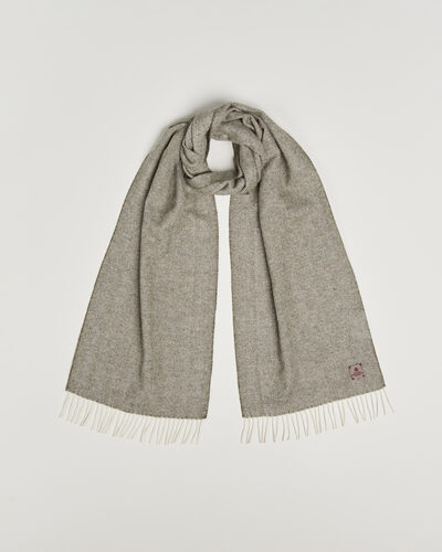 Amanda Christensen Wool Herringbone Scarf Green