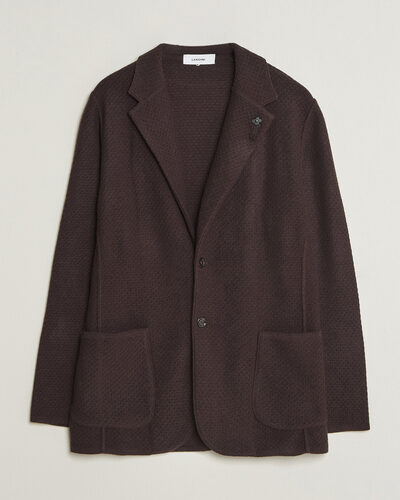 Lardini Knitted Structure Wool/Cashmere Blazer Brown