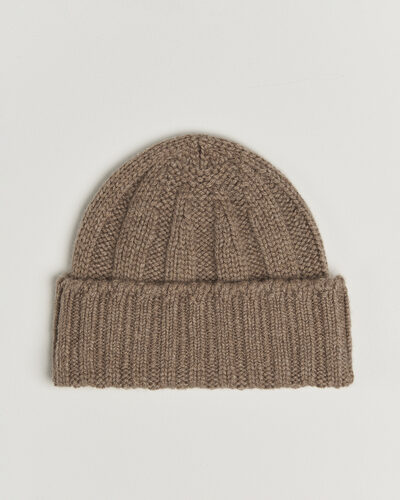 BEAMS PLUS Cashmere Rib Beanie Camel