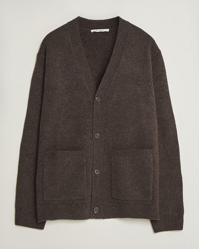 A Day's March Jarrow Lambswool Cardigan Dark Brown